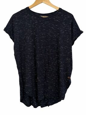 Roots Short Sleeve Tee Navy Speckled Lightweight Knit Women’s L